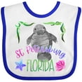 thumbnail image 3 of Inktastic St. Petersburg Florida Cute Swimming Manatee Boys or Girls Baby Bib, 3 of 4