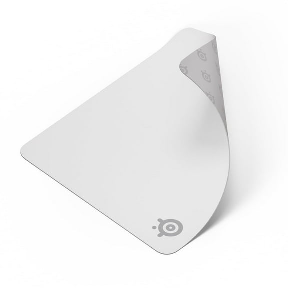SteelSeries QcK Large Gaming Mousepad — White— Non-Slip Silicone Rubber Base — Peak Tracking and Stability — Optimized for Gaming Sensors — 490 mm x 420 mm — FPS, MOBAs, RTS, MMO