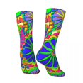 thumbnail image 4 of Colorful Flower Power Stockings Women Bright Hippy Style Socks Soft Trendy Socks Autumn Outdoor Anti Sweat Custom Socks Gift 6 One Size, 4 of 6