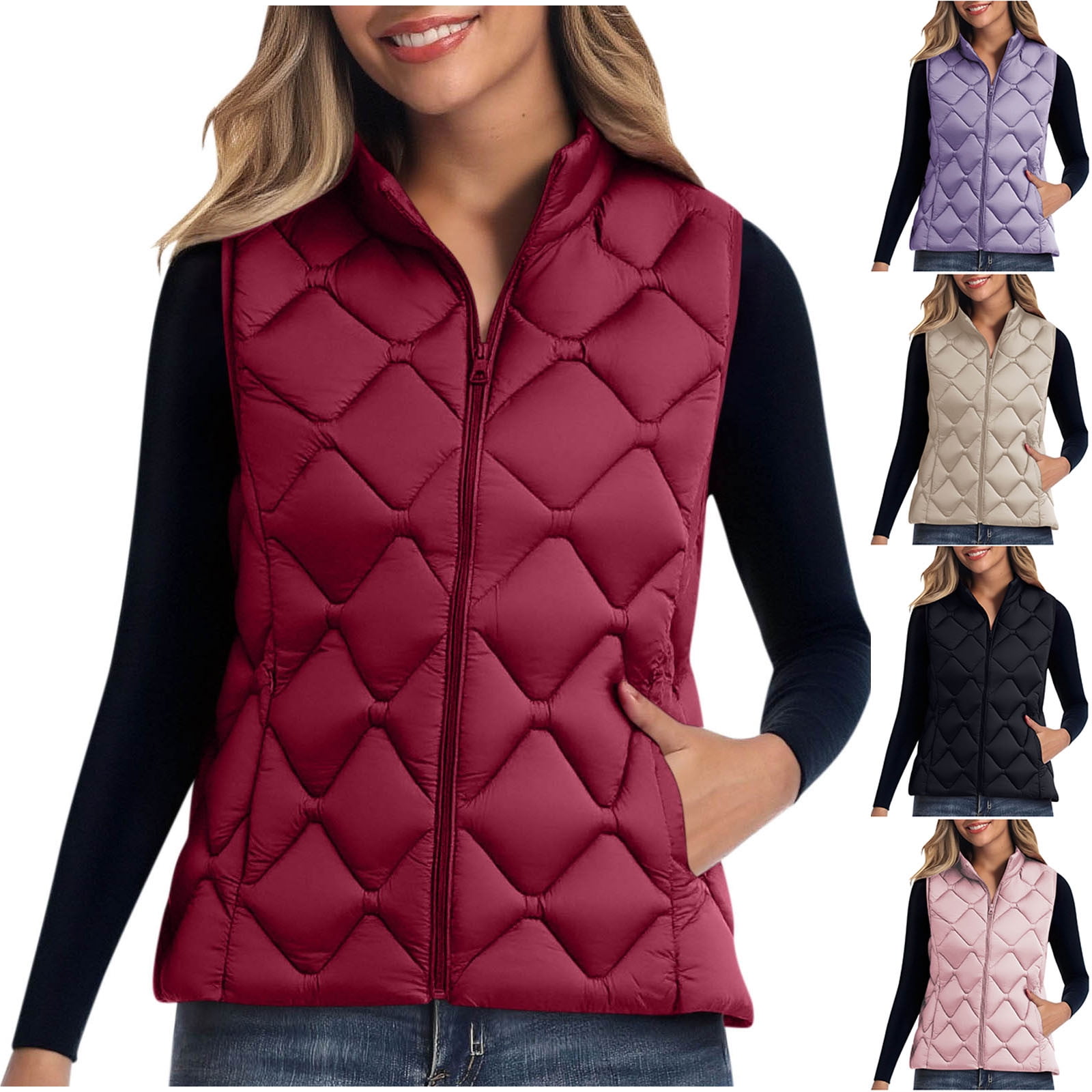 Big Chill Women's and Women's Plus Chevron Quilted Puffer Vest