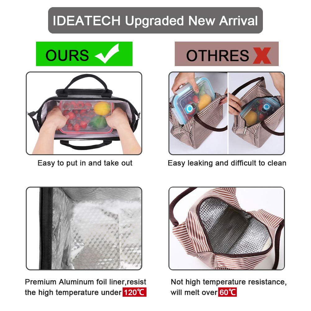 Insulated Lunch Bag for Women, Large 12L Reusable Cooler Lunch Box for Work, Office, Picnic, Leakproof Tote with Shoulder Strap