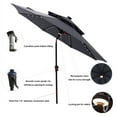 thumbnail image 2 of C-Hopetree 9 ft Double Top Outdoor Patio Market Table Umbrella with Solar LED Lights and Tilt, Anthracite, 2 of 7