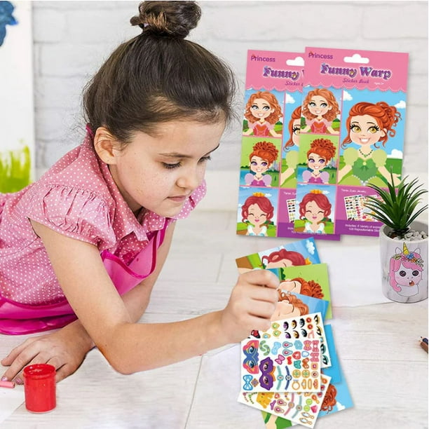 Libro de pegatinas de princesas dinosaurio animal DIY | Pegatinas de corte preciso | Kit de manualidades de creatividad de rompecabezas | Autoadhesivo de cobre duradero y seguro | Mejora la