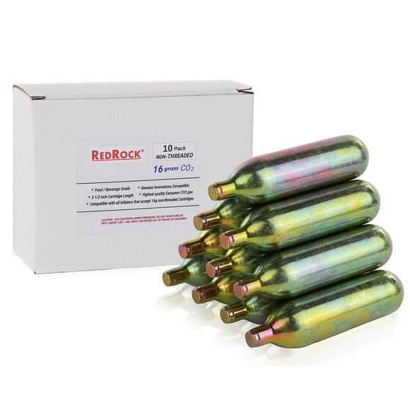 RedRock Cartouches de CO2 Non Filetées de 16 Grammes - Lot de 10