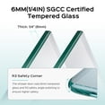 thumbnail image 4 of BARONAGE 34" W x 58" H Frameless Shower Tub Door,  Pivot Shower Doors Panel with 1/4" (6mm) Tempered Glass, Bi-Folding Bathtub Shower Door , Chrome, 4 of 8