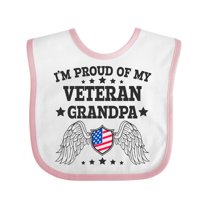 Inktastic I'm Proud of My Veteran Grandpa Boys or Girls Baby Bib