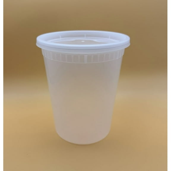 32 Oz Recyclable Polypropylene Deli Soup Containers w/ Lids (Pack of 240) Microwave, Dishwasher, and Freezer Safe