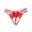 Red, variant on Pafei Tyugd Lace Thongs for Women Sexy G String Thong Panties Beaded Low Rise Underwear Fashion Lingerie Pink Free Size