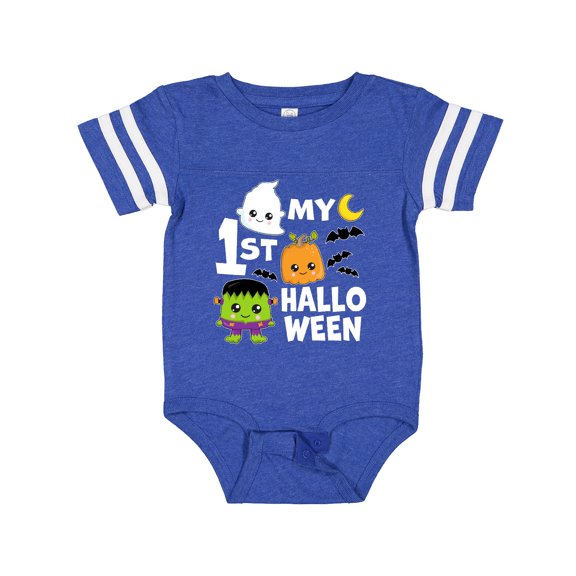 Inktastic My 1st Halloween with Ghost Monster and Pumpkin Boys or Girls Baby Bodysuit