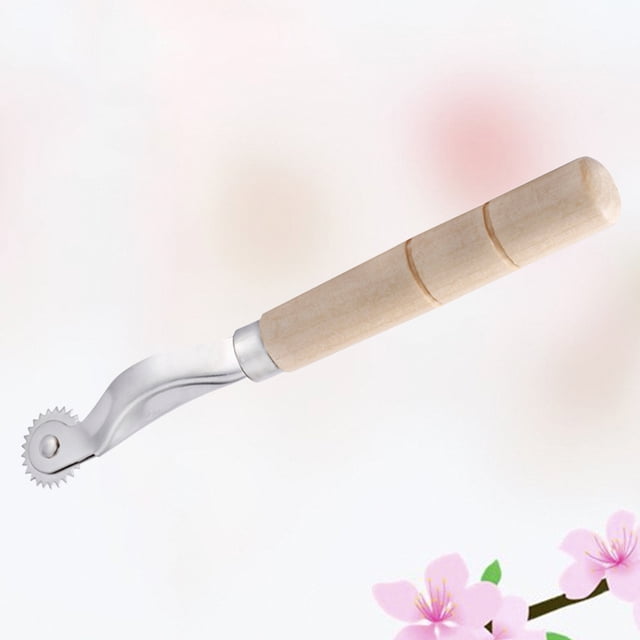 FONDOTIN Outil de Couture Roue Multicolore Acier Inoxydable Manche en Bois pour Tailleurs 1Pcs