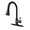 Matte Black, variant on Kitchen Faucets, Brushed Nickel Kitchen Faucet with Pull-Down Sprayer, Stainless Steel Sink Faucet for Farmhouse, RV, and Bar, Pull Out Kitchen Faucet with Deck Plate and 1/2'' Adapters