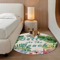 thumbnail image 3 of Summer Round Area Rugs 3 ft, Life Is Better At The Beach Linen Texture Washable Small Area Rug with Non-Slip Sturdy Edge Binding Round Front Door Mat Floor Carpet for Entryway, 3 of 9