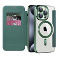 thumbnail image 5 of Allytechgroup Magnetic Case for Apple iPhone 16e, Compatible with Magsafe Cards Holder Wallet Case RFID Blocking Clear Back Cover Anti-Scratch Folio Shockproof Bisiness Type Case for Women, Darkgreen, 5 of 7