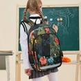 thumbnail image 7 of Flip-Top Backpack 17L Capacity Lightweight Bookpack Reflective Safety Strips & Adjustable Chest Strap Black Panther in The Jungle, 7 of 7