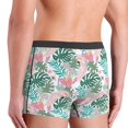 thumbnail image 4 of Men's Boxer Briefs, Palm Leaves Cute Parrot Pink Soft Comfy Mens Underwear Boxer Briefs Breathable With Widen Waist, 4 of 7