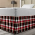 thumbnail image 1 of Checkered Bed Skirt, Pattern with Squares Mosaic Diagonal Vertical Stripes Graphic Print, Elastic Bedskirt Dust Ruffle Wrap Around for Bedding Decor, 4 Sizes, Dark Coral White Brown, by Ambesonne, 1 of 2