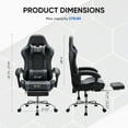 thumbnail image 4 of EDX Ergonomic Gaming Chair High Back Office Chair with Lumbar Support and Adjustable Armrests Swivel Racing Chair, Black and Gray, 4 of 9
