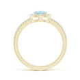 thumbnail image 2 of ANGARA Natural Pear Aquamarine and Diamond Halo Split Shank Ring in 14K Yellow Gold for Women (Size-7x5mm) | March Birthstone, Birthday, Anniversary, Jewelry Gift for Women | Natural Aquamarine Ring, 2 of 9
