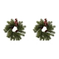 thumbnail image 2 of CozeLy Christmas Wreath Artificial Needle Red Wreath for Front Door Window Winter Wreath, Christmas Hanging Decorations Holiday Door Decor, 2 of 5