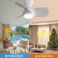 thumbnail image 5 of Noaman 23 Inch Indoor Ceiling Fan with 18W LED Light, 3 ABS Blades, Remote Control, Reversible DC Motor, White, ETL Certified, 5 of 6
