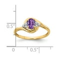 thumbnail image 3 of Real 14kt Yellow Gold Amethyst and Diamond Ring Size: 7; for Adults and Teens; for Women and Men, 3 of 5
