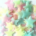 thumbnail image 1 of 100 Uds. Estrellas 3D que brillan en la oscuridad pegatinas de pared luminosas para la decoración del hogar de la sala de estar de la habitación de los niños Fokelyi HMHZ312-2, 1 of 6
