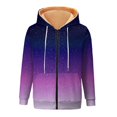 thumbnail image 7 of Xudanell Jackets for Women Warm Hooded Jacket Gradient Zipper Hoodie Drawstring Jacket Lined Plush Women Fashion Hoodies Light Blue M, 7 of 7