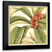 Goldberger, Jennifer 15x15 Black Modern Framed Museum Art Print Titled - Tropical Blooms and Foliage I