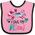 thumbnail image 3 of Inktastic I Love My Mimi Pink and Blue Fox with Hearts Boys or Girls Baby Bib, 3 of 4