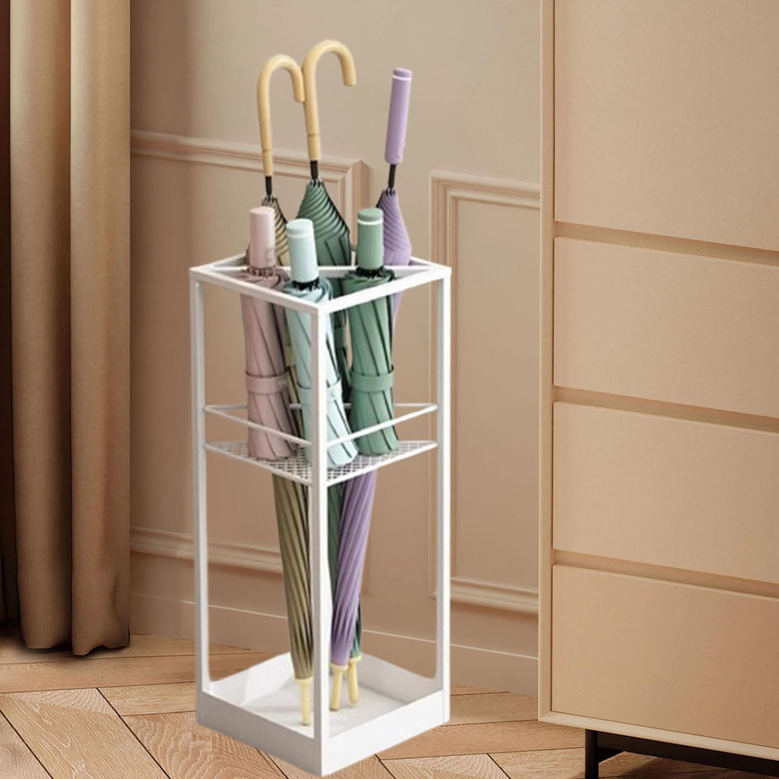 Fiocias Bucket for an umbrella organizing container with a holder with bin of the bin of White