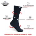 thumbnail image 5 of Diamond Star Diabetic Socks, Non-Binding Circulatory Cushion Cotton Crew Diabetic Socks for Men Women 13-16 (12 Pairs Navy), 5 of 8