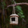 thumbnail image 2 of Césped natural colgado nido de paja Bird Hut Birdhouses para encantadores decorativos 13x8cm kusrkot Casa de pájaros, 2 of 8