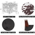 thumbnail image 3 of Adeco Small Foot Stool Ottoman, 16.3" Linen Cube Ottoman Foot Rest with Wood Legs, Upholstered Ottomans Footstool for Living Room, Bedroom, Couch, Cow Print, 3 of 16