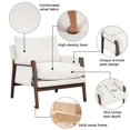 thumbnail image 6 of GZXS Modern Velvet Accent Chairs Extra-Thick Padded Backrest and Seat Wood Frame Arm Chair for Living Room and Bedroom (White), 6 of 10