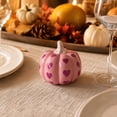 thumbnail image 7 of Fall Pink Ceramic Pumpkin Decor Heart Pattern Glossy Finish Tabletop Ornament for Tiered Trays Mantel Shelf and Halloween Party Supplies, 7 of 7