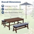 thumbnail image 3 of Gymax Kids Picnic Table Outdoor Wooden Table & Bench Set w/ Removable Umbrella, 3 of 10