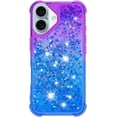 thumbnail image 2 of Case for iPhone 16 Case Glitter Liquid Cute Clear Shockproof Back Cover,Soft TPU Phone Case for iPhone 16 6.1 inch Gradient Purple, 2 of 12