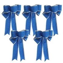 Tineasur 5Pcs Christmas Bow Decoration Blue Wreath Garland Bows for Door and Wall 9.8x7.9x0.6in