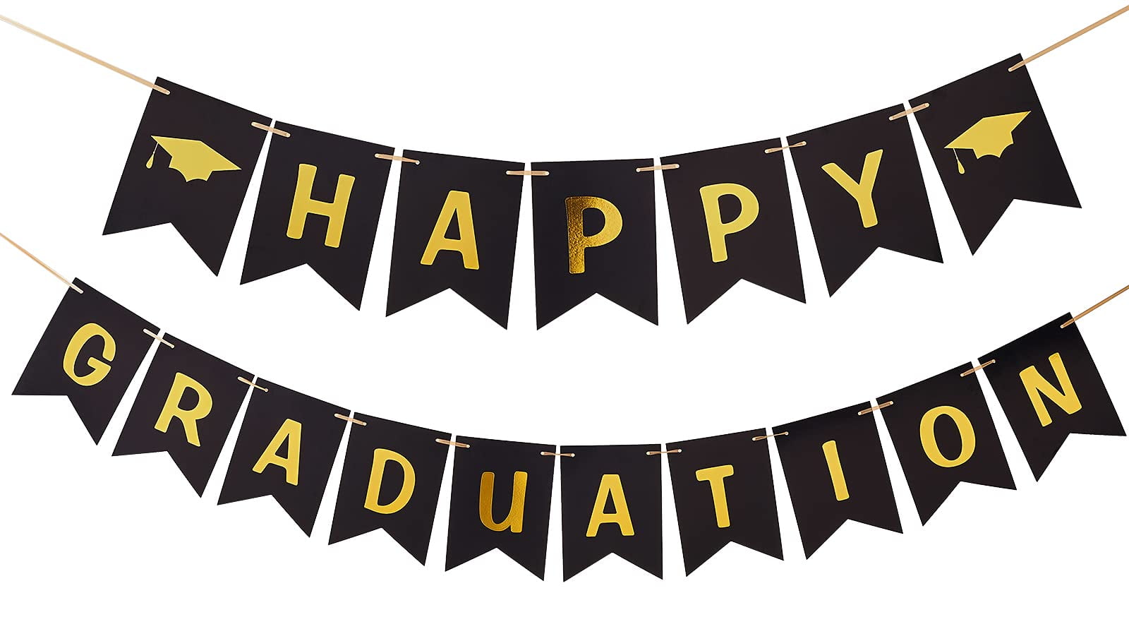 2022 Graduation Banner, Black and Gold Graduation Banners, 2022
