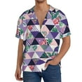 thumbnail image 3 of Wukai Plaid Flamingo Men's Casual Short-Sleeve Button Down Shirt - Lightweight Summer Dress Shirt for Daily Wear-XX-Large, 3 of 7