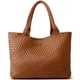 thumbnail image 1 of Bolso tejido Queenoris Bolso de hombro con asa en la parte superior de piel vegana, 1 of 7