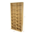 thumbnail image 6 of Atlantic 25"x54" Oskar Adjustable Wood Media Storage Shelf Bookcase (228 DVDs, 464 CDs), Maple, 6 of 6