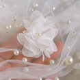 thumbnail image 3 of Slccxzc Extra Long 3D Floral Mesh Bridal Shawl, Tulle Wedding Cloak for Evening Dresses, 3 of 7