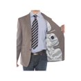 thumbnail image 5 of LN LUCIANO NATAZZI Mens Two Button 160'S Wool Blazer Ticket Pocket Suit Jacket Light Brown, 5 of 5