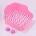 thumbnail image 1 of OULII Indoor Pet Toilet and Litter Training Restroom for Hamsters Rabbits Chinchillas Ferrets Guinea Pigs 1 Set Pink, 1 of 8