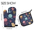 thumbnail image 2 of Yayeee Oven Mitts and Pot Holder Set of 4 Heat Resistant Kitchen Gloves Baking Hot Pad, Red Jellyfish, 2 of 5