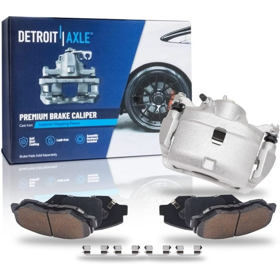 Detroit Axle - Front Brake Kit for 2003-2011 Honda Element 2002-2004 CR-V Disc Brake Caliper w/Bracket Ceramic Brake Pads Replacement