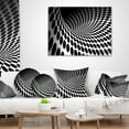 thumbnail image 4 of Designart Waves and Circles Black n’ White - Contemporary Throw Pillow - 18x18, 4 of 5