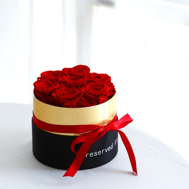 Rosas eternas en una caja. Regalos de rosas preservadas para mamá, mujeres, amor, esposa, novia, abuela. Caja de rosas eternas para regalar en el Día de la Madre, cumpleaños, San Valentín, aniversario