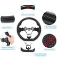 thumbnail image 1 of Carbon Fiber Steering Wheel  Nappa Perforated Leather Handmade Red Stitching  D Type Racing Steering Wheel  For WRX/STI 2015-2020, 1 of 8